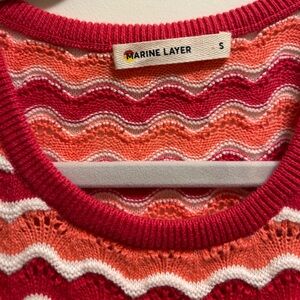 Marine Layer Women's Sweater - Red and Orange Waves